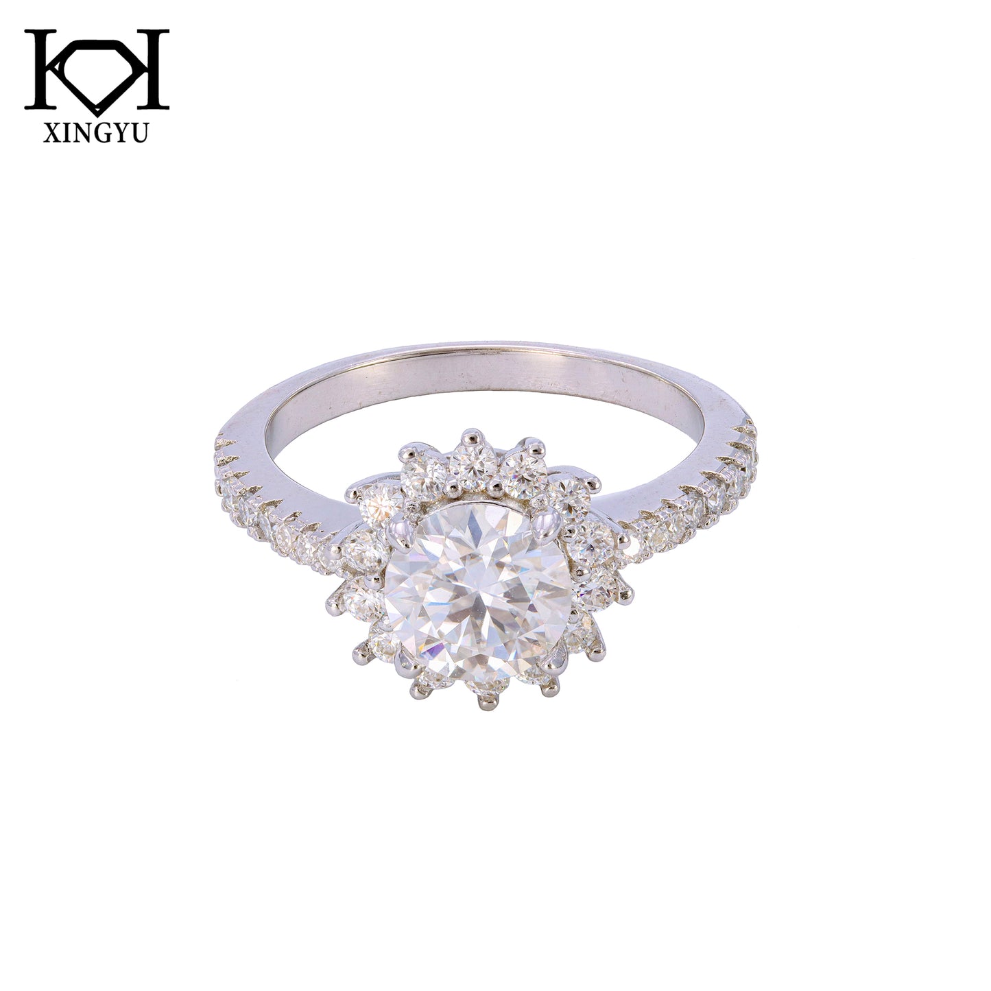Anel Flor perfeita Prata 925 e moissanite XYR101491
