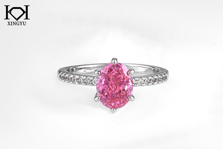 Anel Rosa Delicado Diamante de Alto Carbono DCG1514