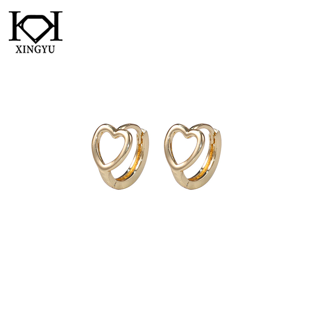 Brincos Argolinha coracao vazado G DCG0611