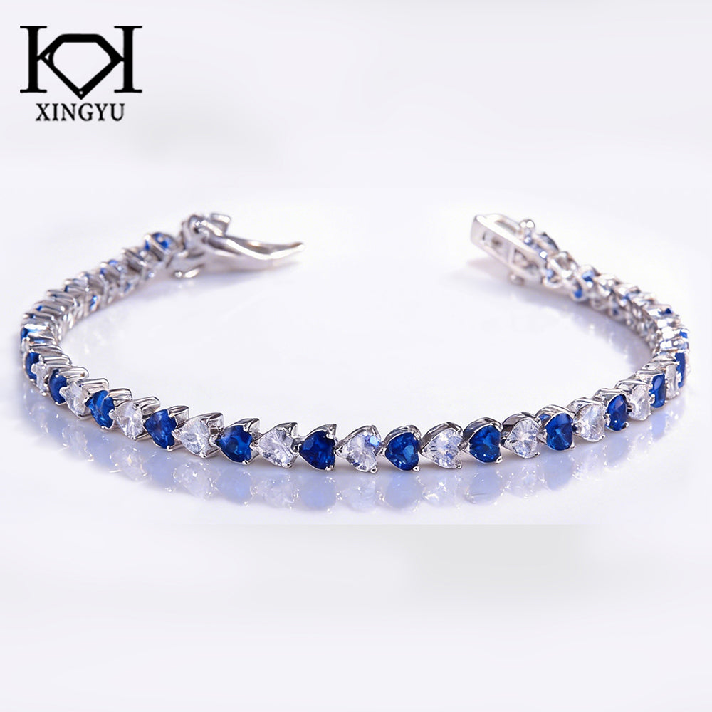 Pulseira redonda White and Blue 16CM Prata 925 CH03203
