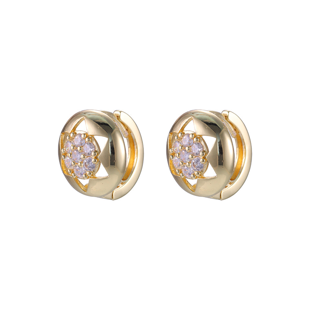 Brincos redondo Flor cravejada DCG0588