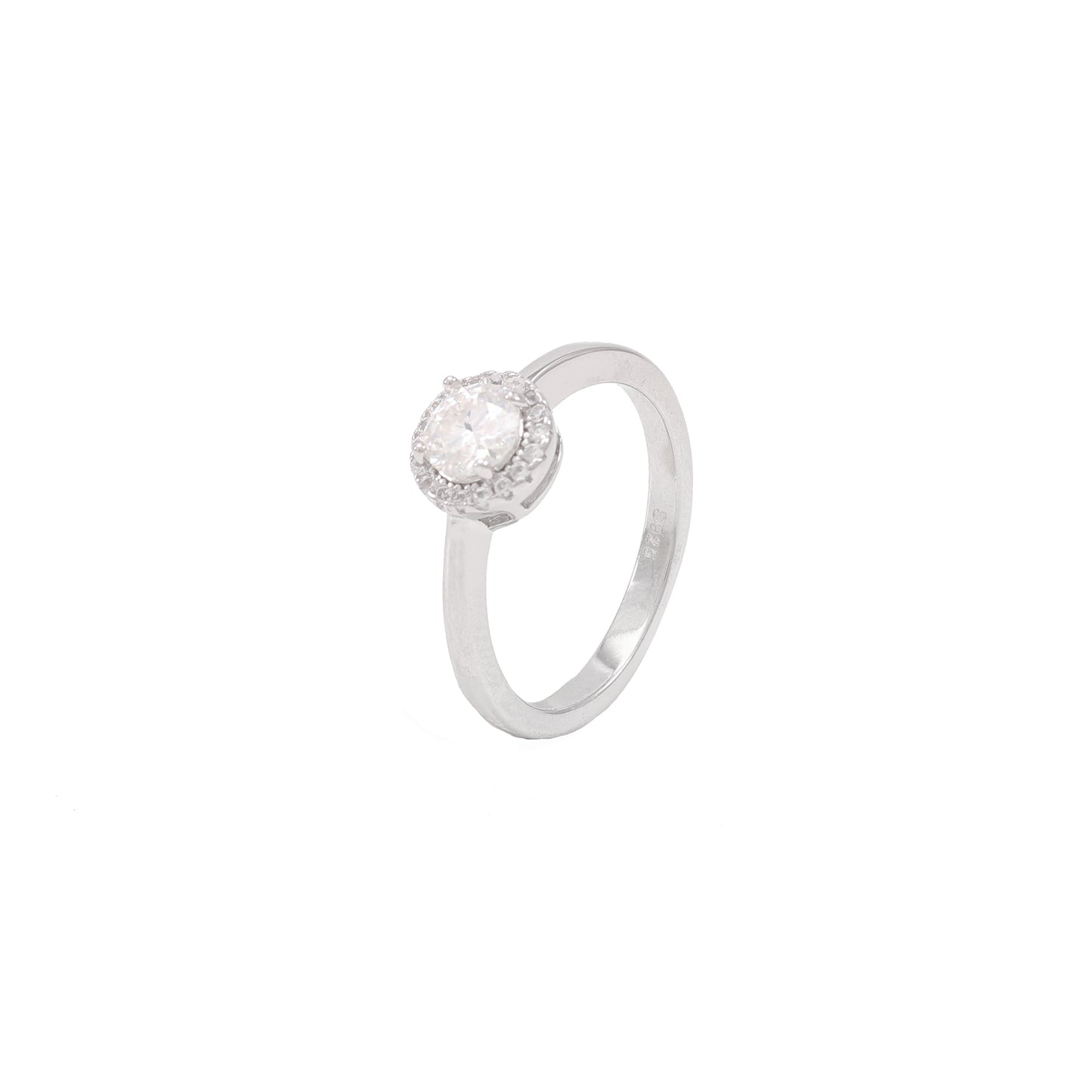 Anel Prata 925 e Moissanite Solitario KRS09355