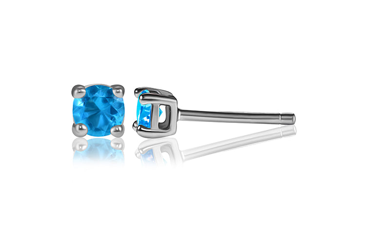 Brinco Solitario turmalina Lab Grow em Prata 925 ER-RD3