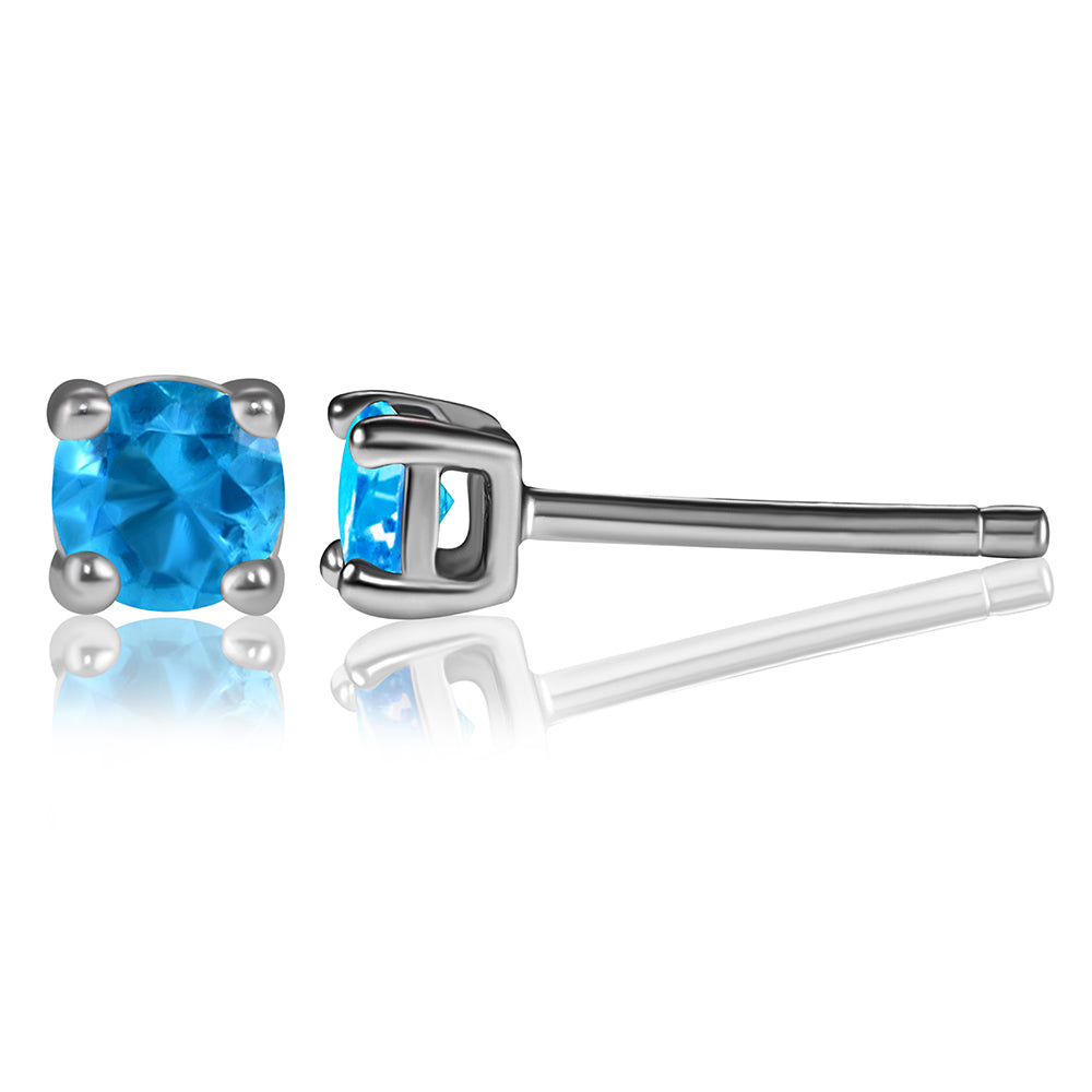 Brinco Solitario turmalina Lab Grow em Prata 925 ER-RD3