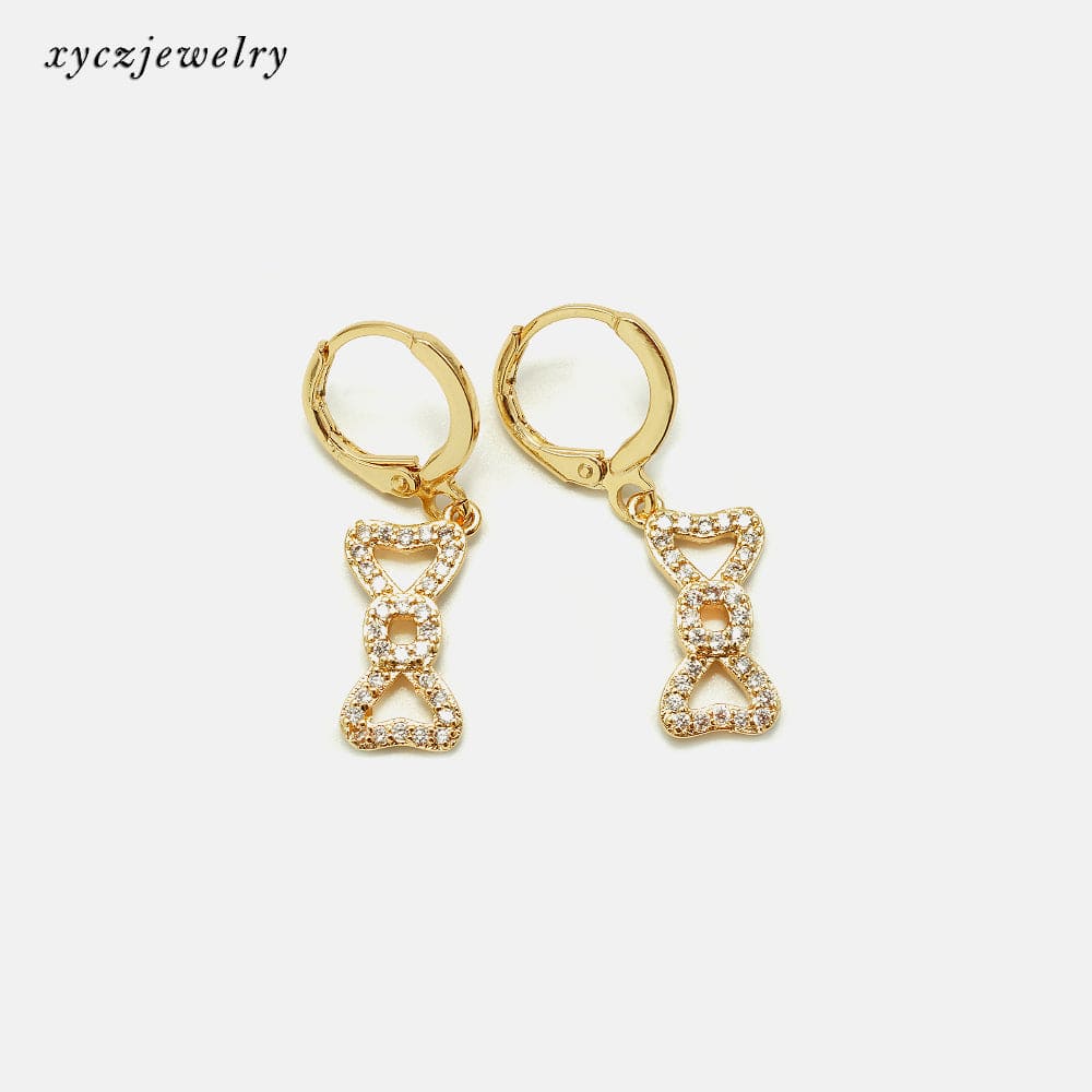 DESC - Brinco argolinha com laço de fita XYE103372