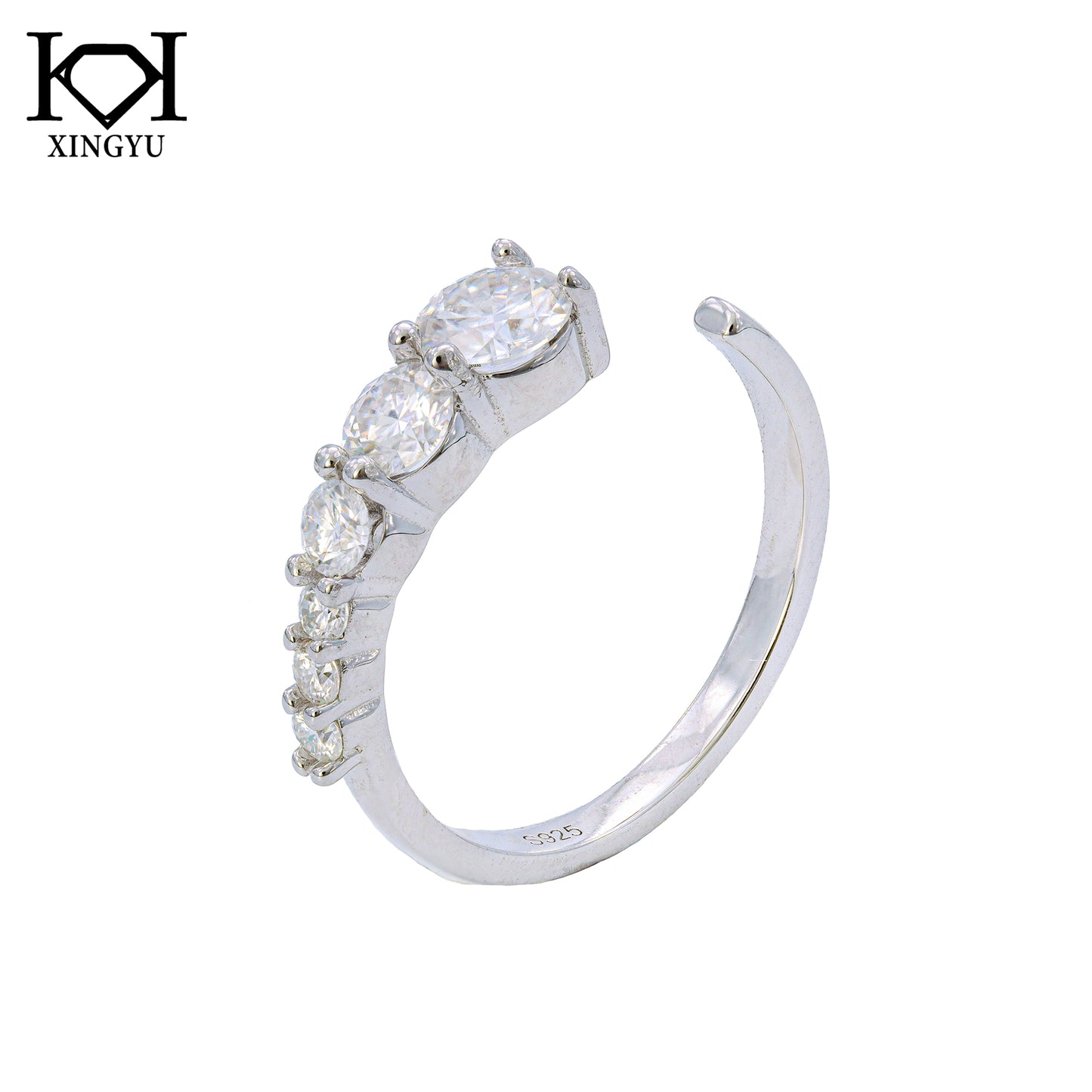 Anel Ajustavel Prata 925 e Moissanite XYR101497