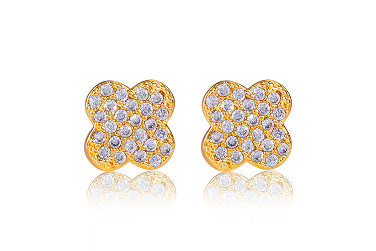 Brincos trevos luxo Cravejados DCG1077
