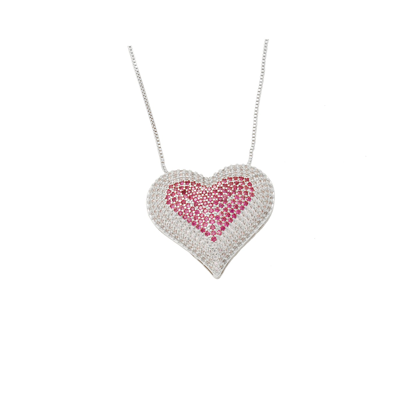 Colar cravejado em forma de coração - XYS100623