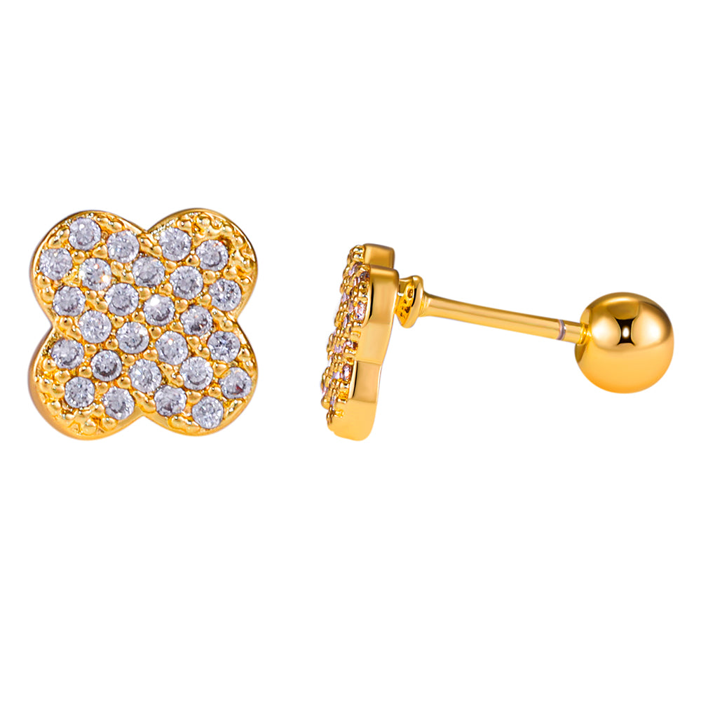 Brincos trevos luxo Cravejados DCG1077