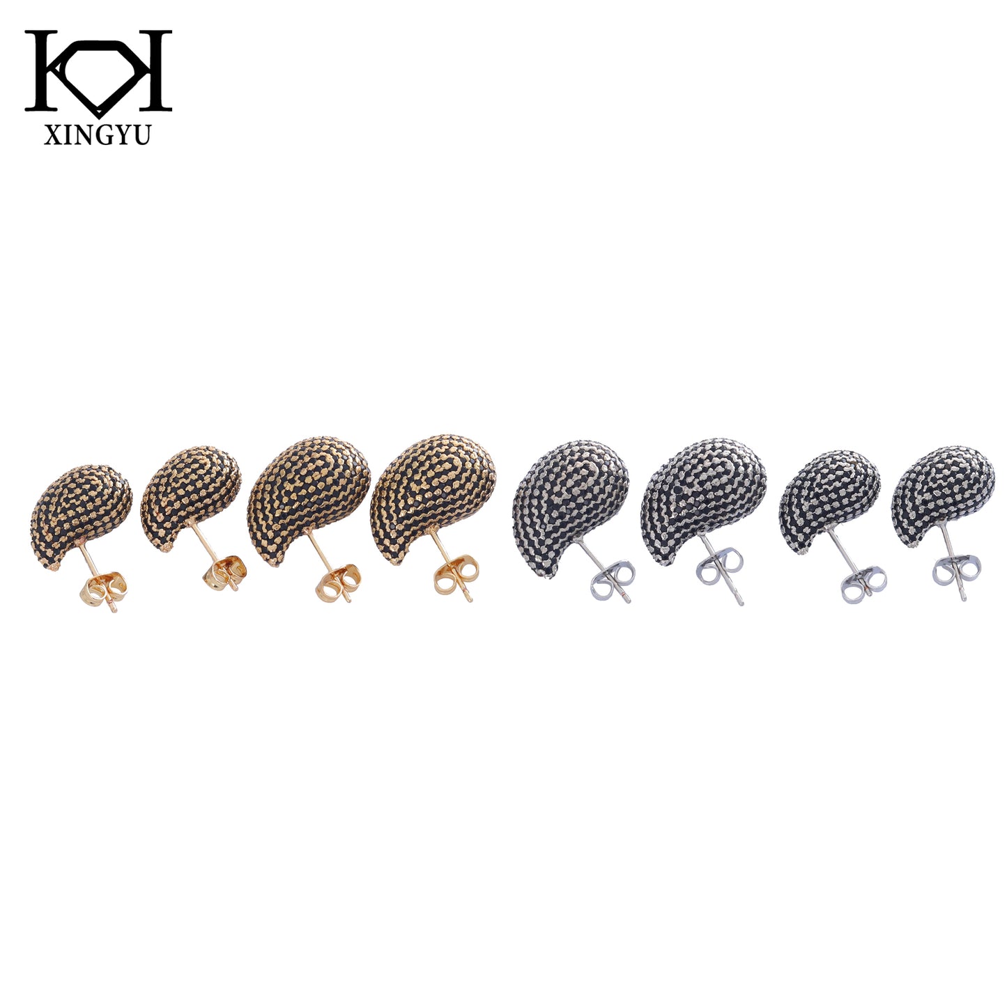 Brincos Duo Gotas Cravejadas XYS101965