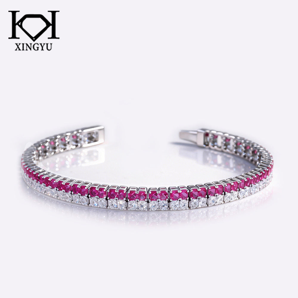 Pulseira Riviera White e Rose 16CM Prata 925 CH03074