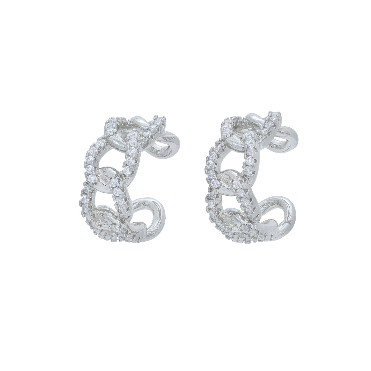 Brinco Ear Cuff Elos Cravejados - XYE104624