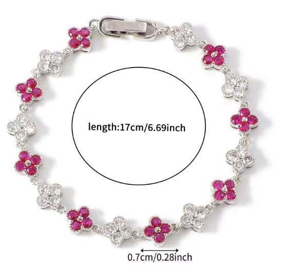 Pulseira Riviera Flowers colors 17 cm DCG0827