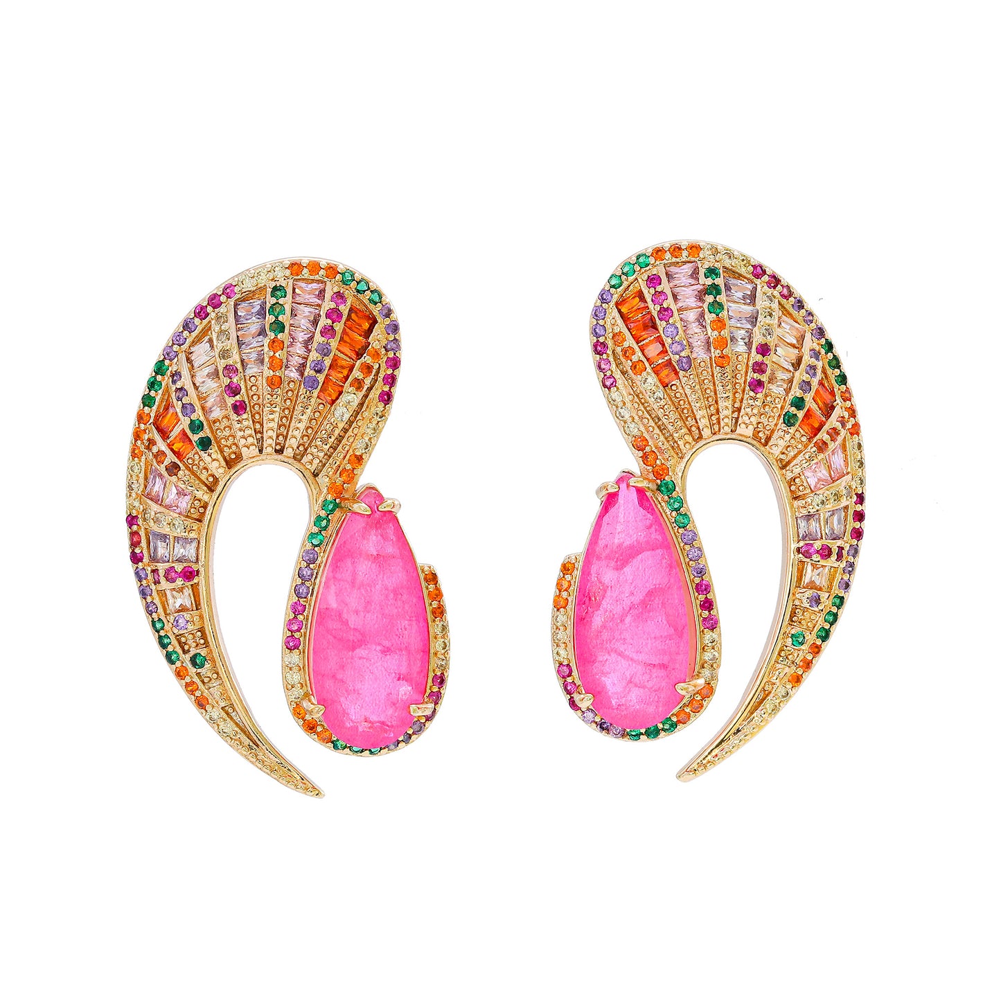 Brincos simétricos de cores misturadas - XYE104657