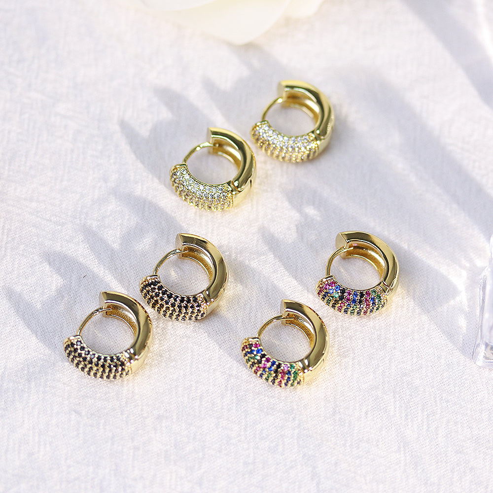 Trio de argolas Cravejadas com Zirconias XYS101956