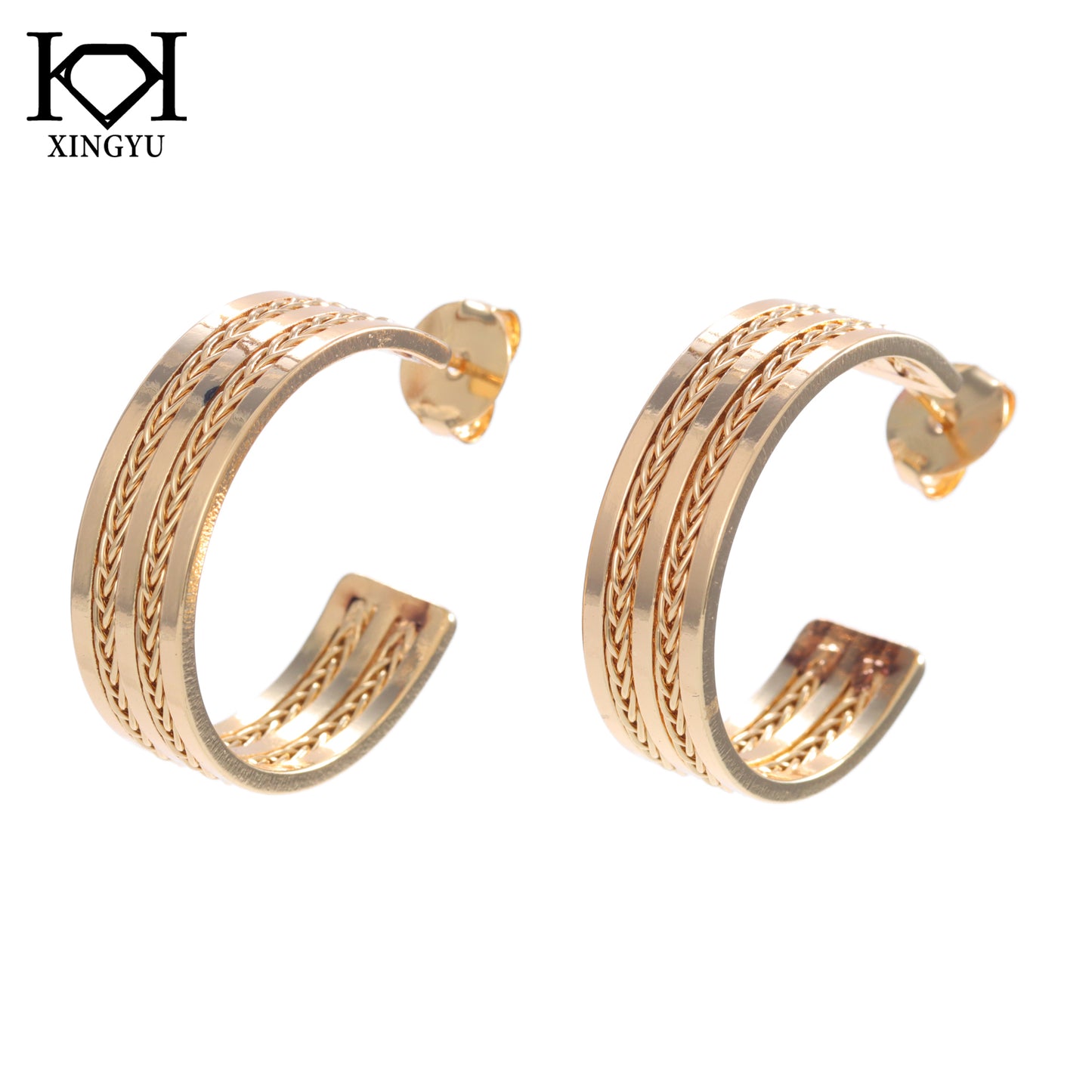 Brinco Argola Textura de Luxo Big XYE106106