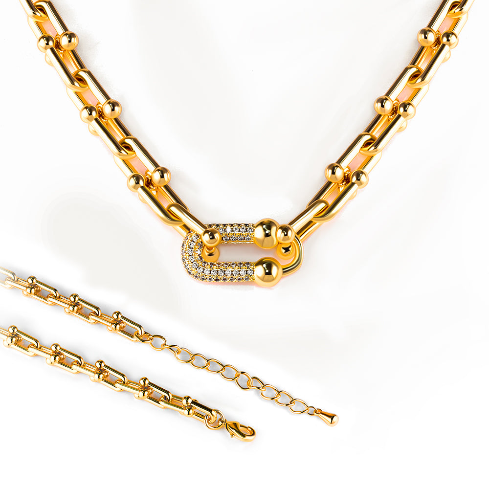 Conjunto Inspiracao Tiffany elo Cravejado DCG1164