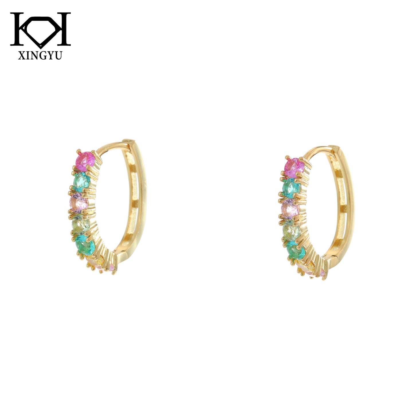 Brincos Argolas Cravejadas XYE106128