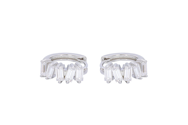 Brincos Argolinhas Prata 925 e Moissanite XYE104911