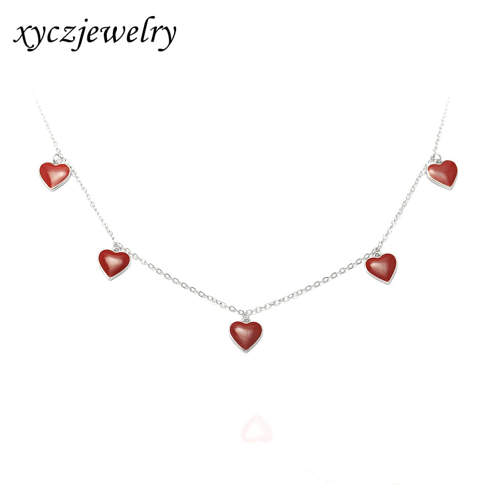 Colar Corações Esmaltados XYN100887
