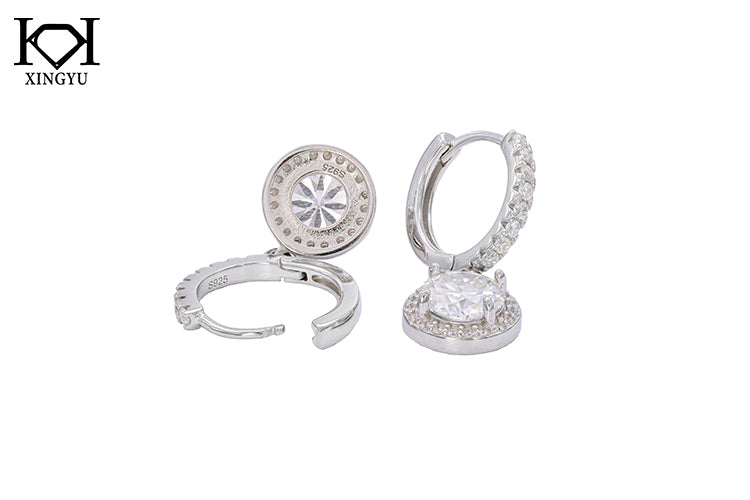 Brincos luxo e Luz Prata 925 e moissanite XYE104918