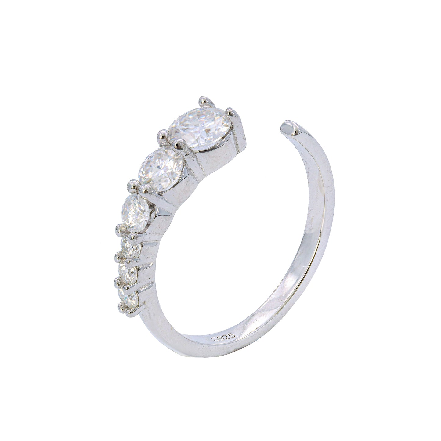 Anel Ajustavel Prata 925 e Moissanite XYR101497