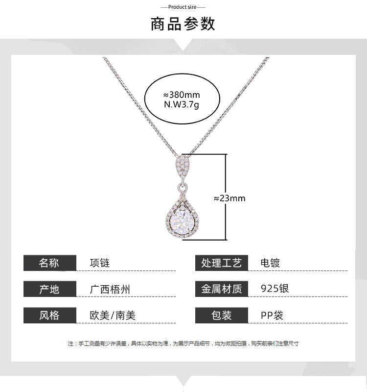 Colar Luxo e estilo Prata 925 e Moissanite XYN101330
