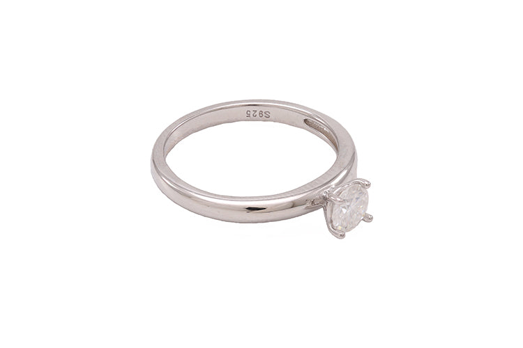 Anel Solitario Prata 925 e Moissanite KRS09571