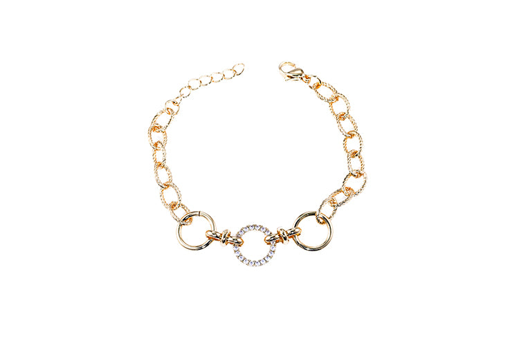 Pulseira elos Lisos e cravejados DCG0750