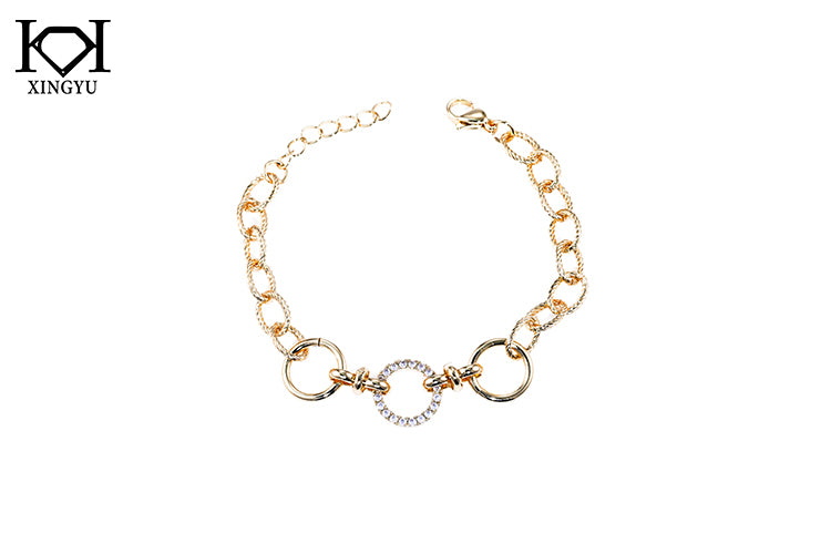 Pulseira elos Lisos e cravejados DCG0750