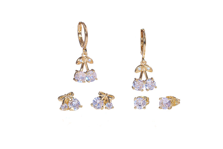 Trio de brincos Cereja DCG0432