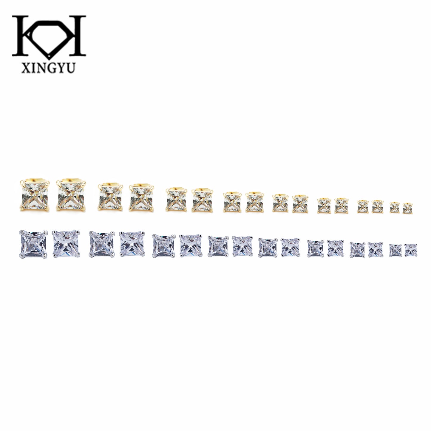 Brincos Quadrado Zirconia Cristal XYE101310