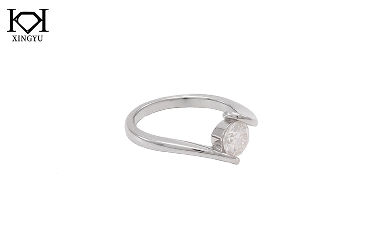 Anel Prata 925 e moissanite KRS09526
