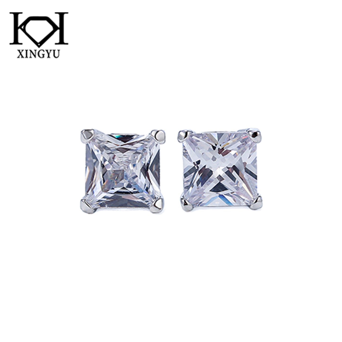 Brincos Quadrado Zirconia Cristal XYE101310