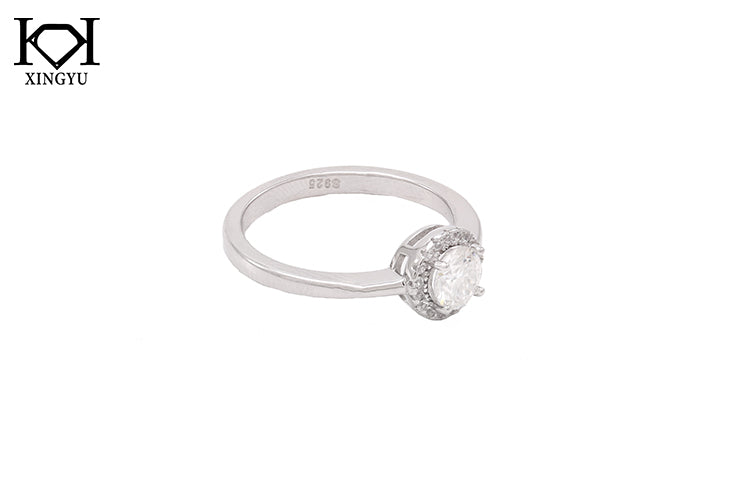 Anel Prata 925 e Moissanite Solitario KRS09355