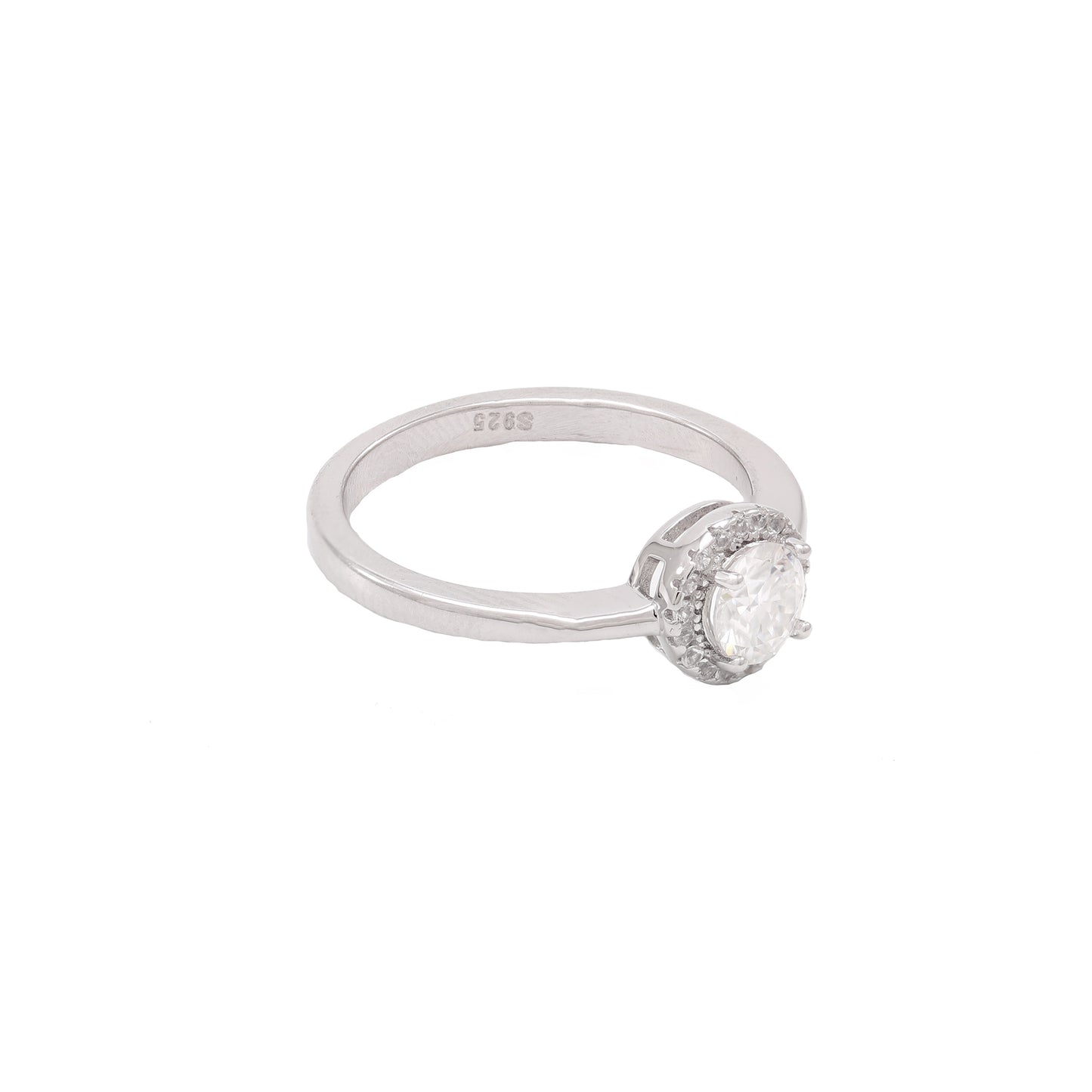 Anel Prata 925 e Moissanite Solitario KRS09355