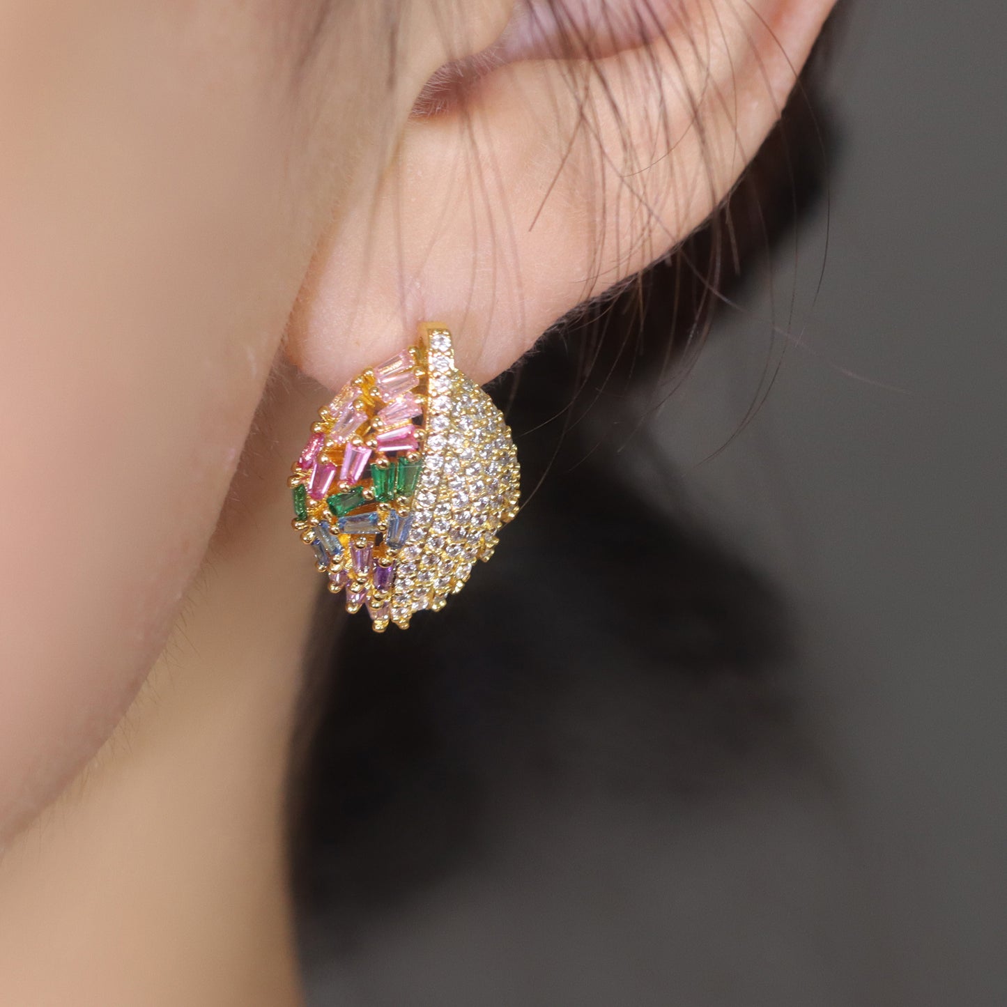 Brincos Folhas cravejadas XYS101714