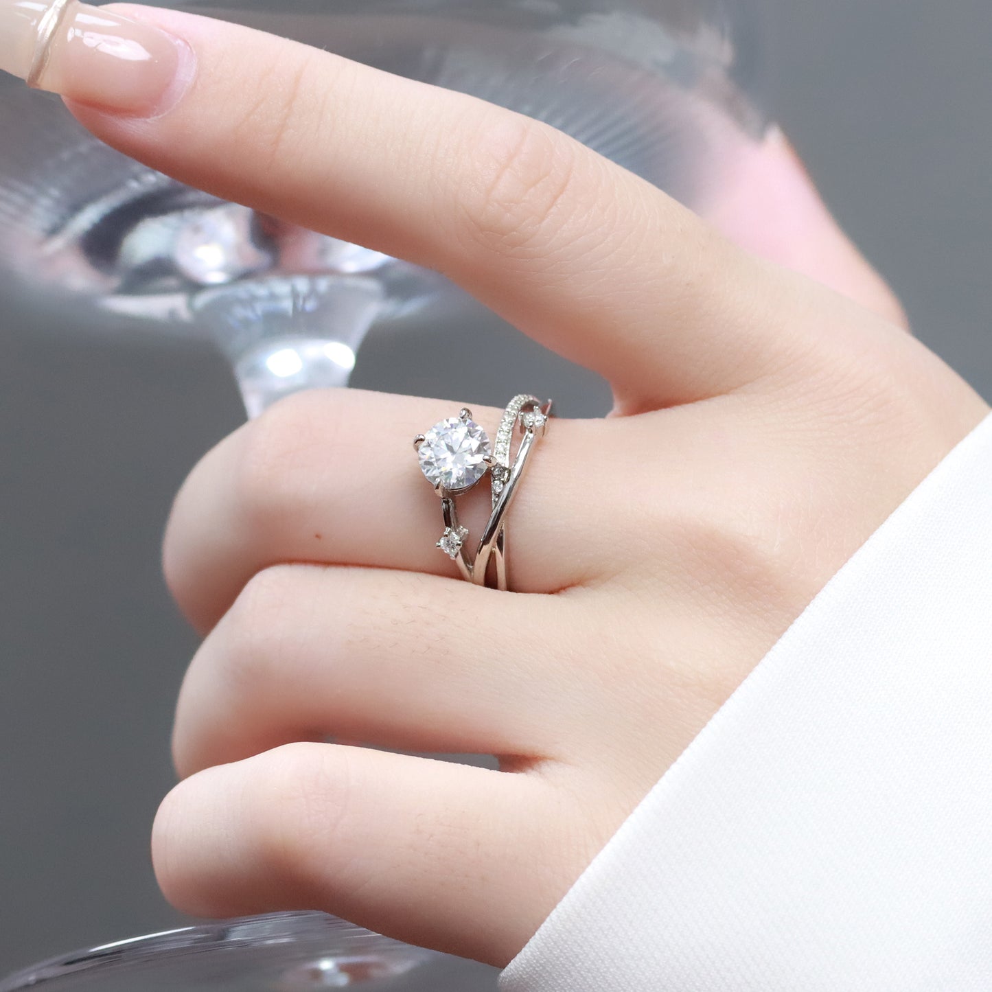 Anel Prata 925 e moissanite XYR101458