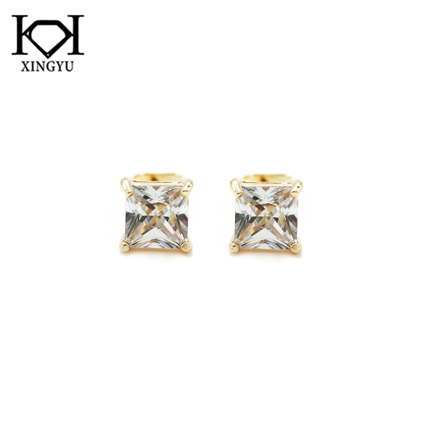 Brincos Quadrado Zirconia Cristal XYE101310