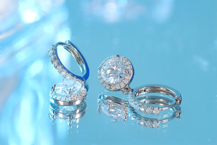 Brincos luxo e Luz Prata 925 e moissanite XYE104918
