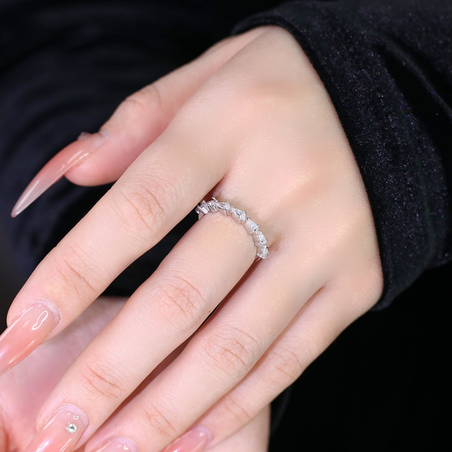 Anel Ladrilhos Moissanite - Prata 925 xyr101498