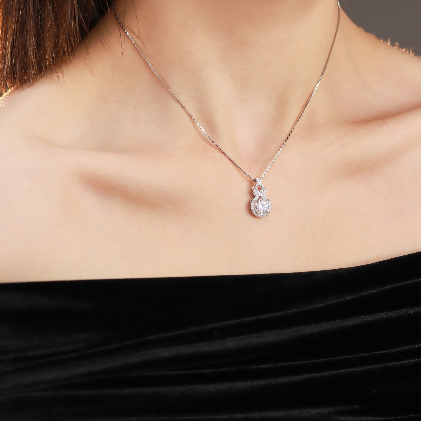 Colar Prata 925 e moissanite XYN101355