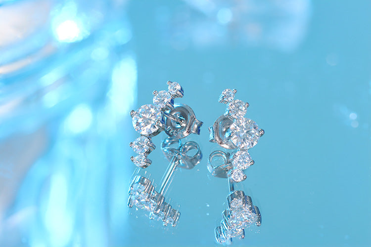 Brincos Prata 925 e moissanite XYE104912