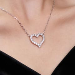 Colar Coração de Prata 925 e Moissanite XYN101308