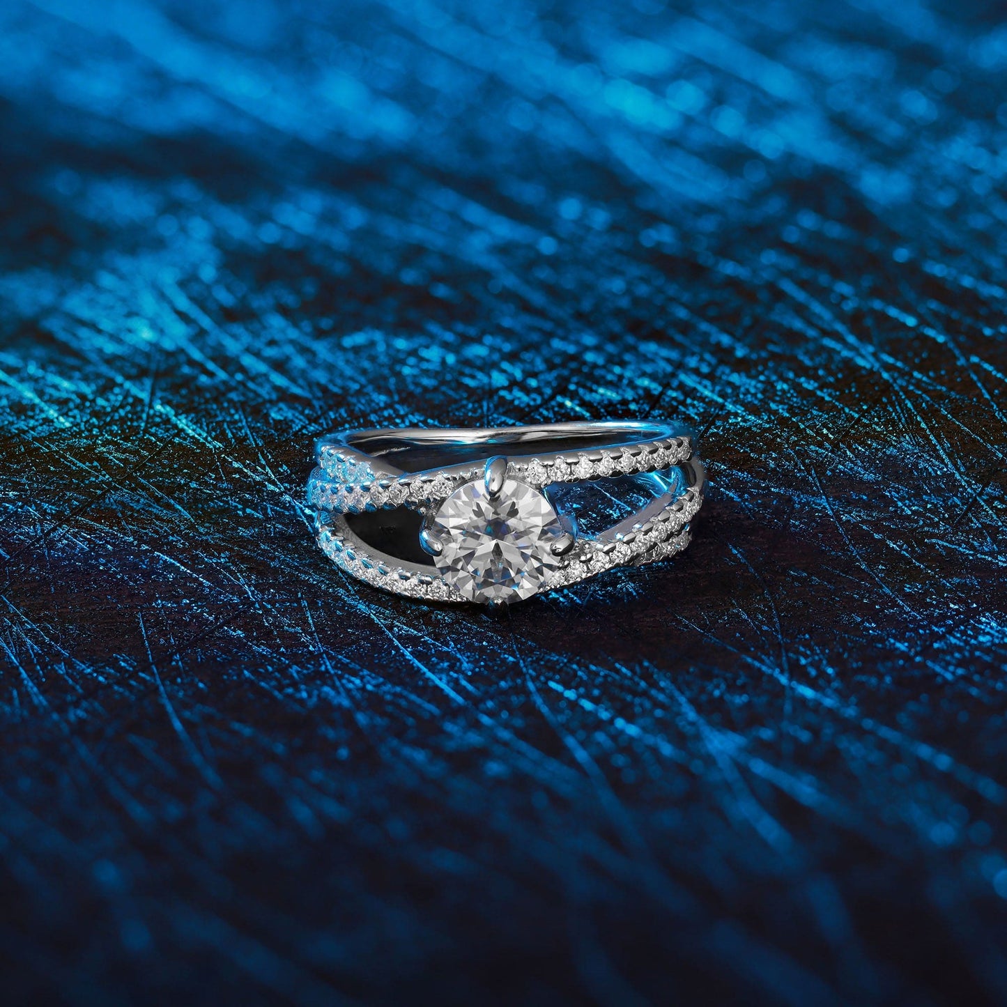 Anel Cruzado Moissanite de Prata 925 XYR101431