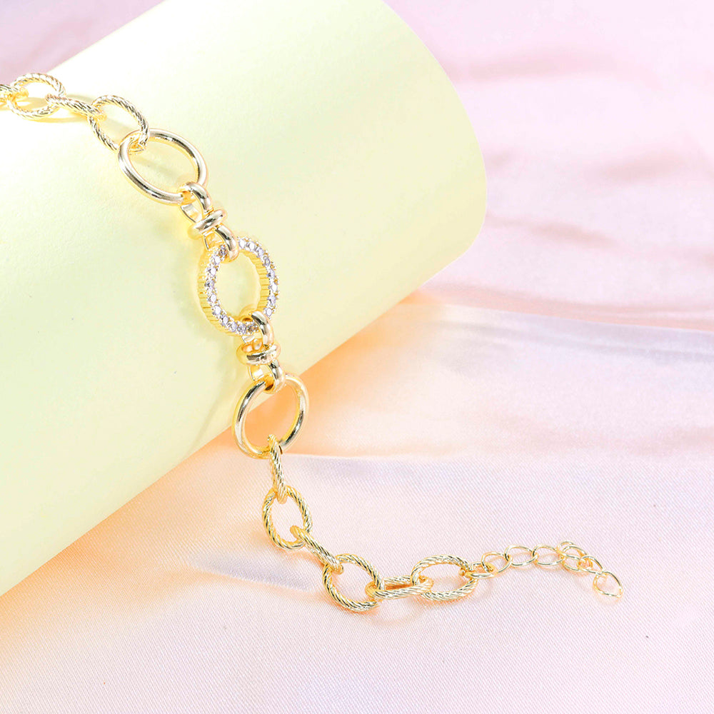 Pulseira elos Lisos e cravejados DCG0750