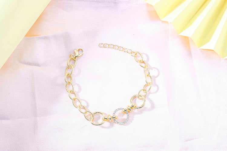 Pulseira elos Lisos e cravejados DCG0750