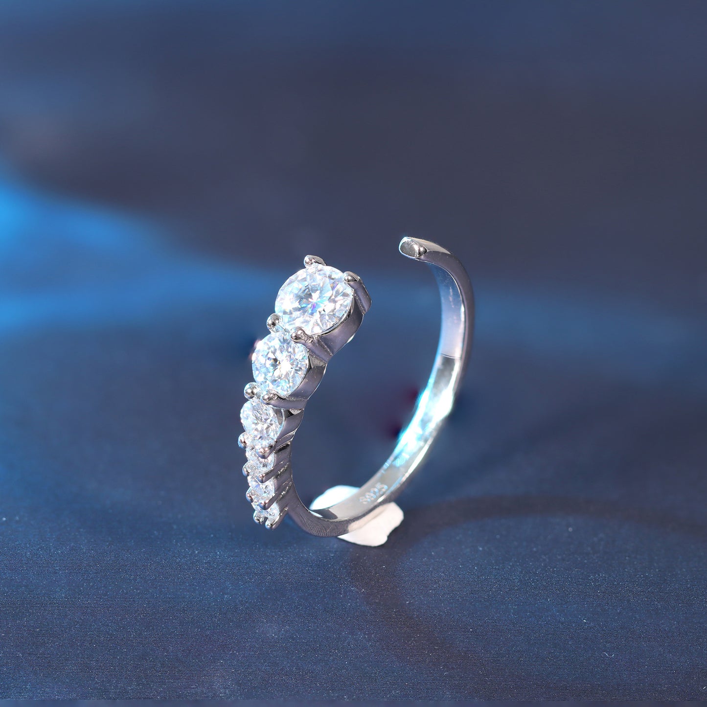Anel Ajustavel Prata 925 e Moissanite XYR101497