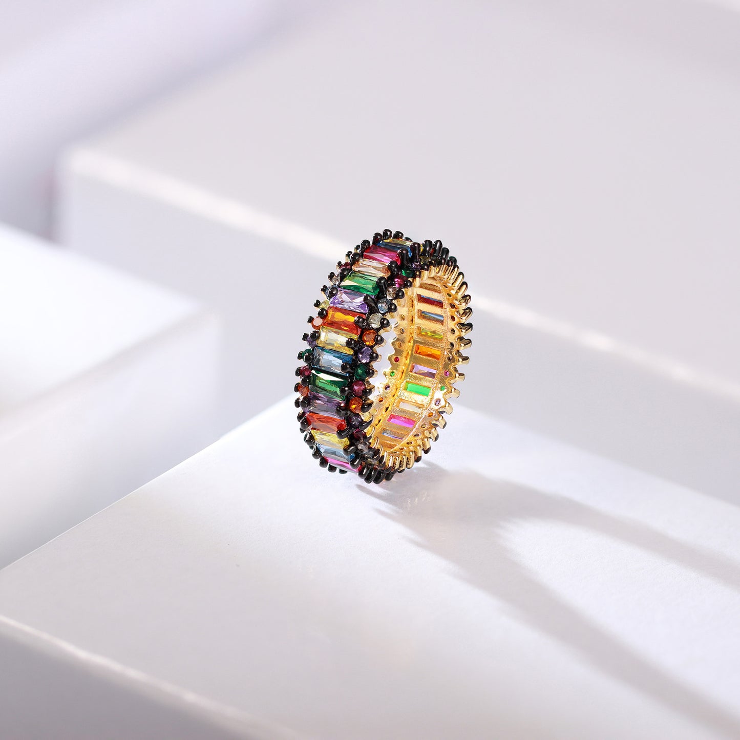 Anel galvanizado de duas cores em cores misturadas - XYR103492