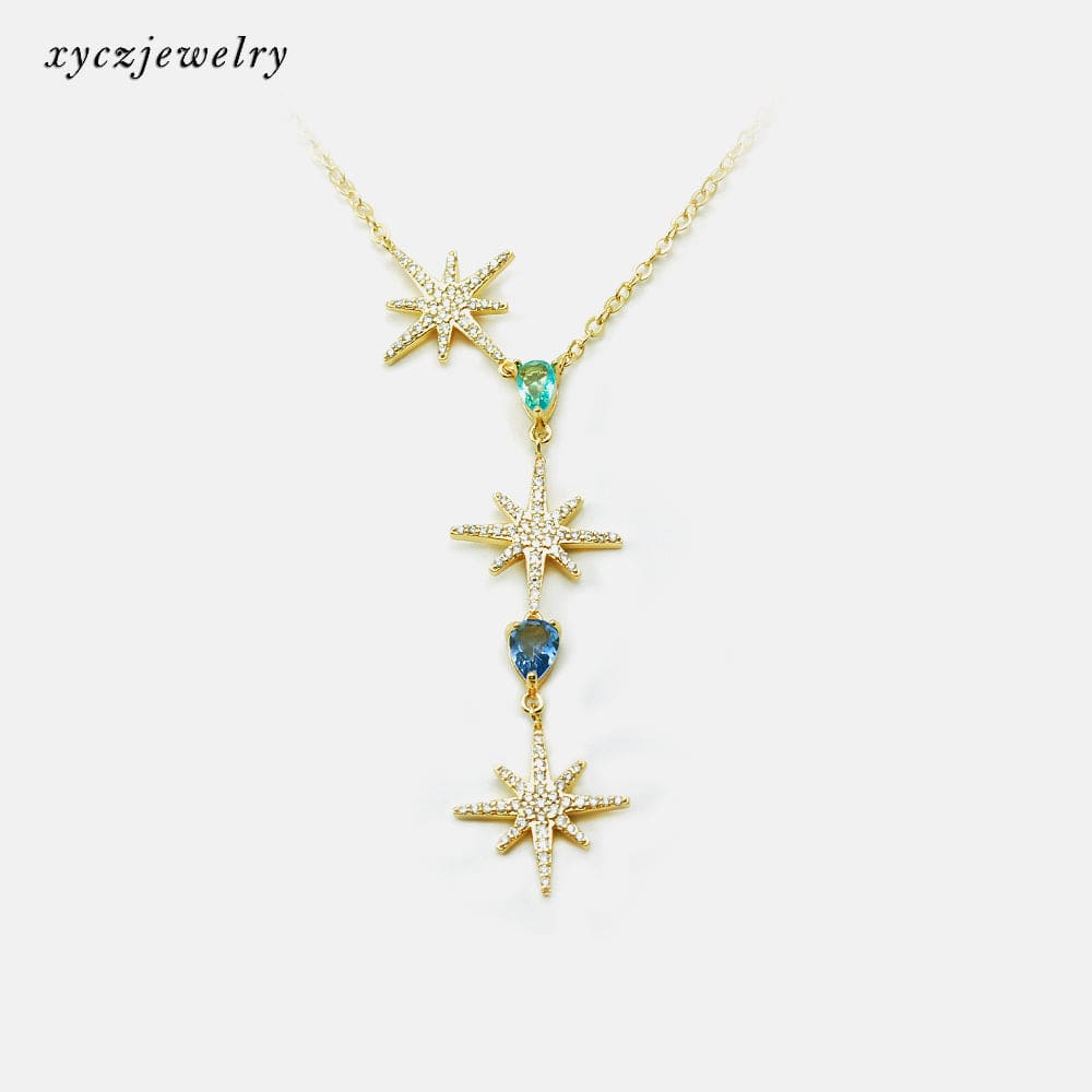 Colar Estrelas e Gotas Delicado XYN100907